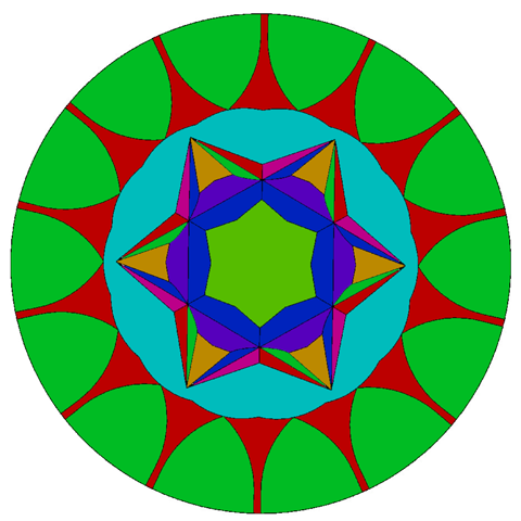 Mandala of harmonising colours
